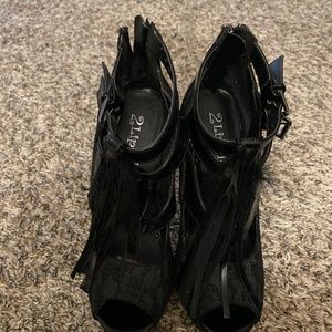 Black Peep Toe Boots